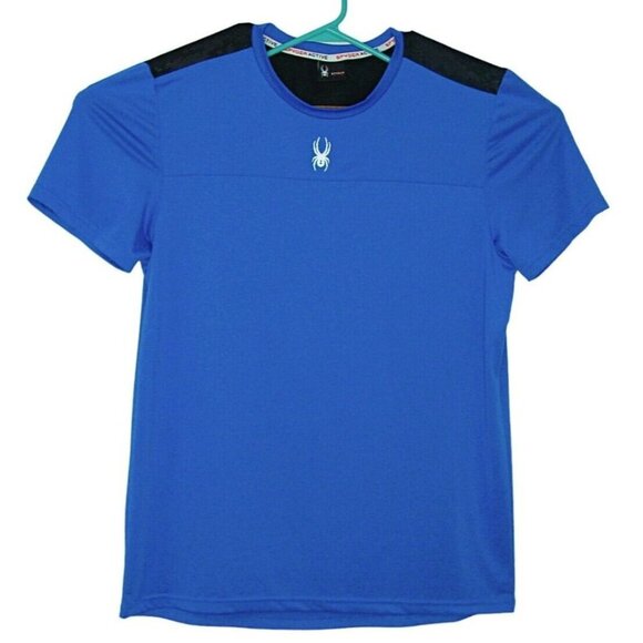 Spyder Active Mens Large PROWEB Moisture Wicking Stretch Short Sleeve Logo Shirt - Picture 1 of 12